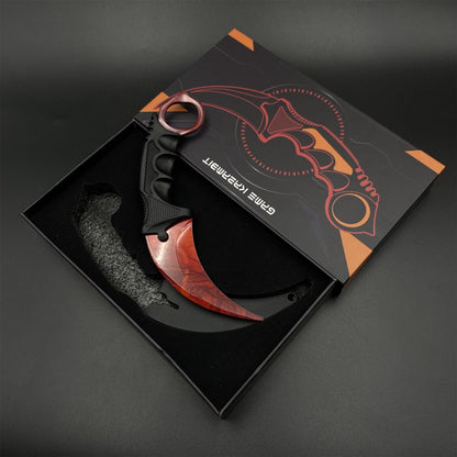CS2 Game Karambit Ruby Skin Replica Dull Blade Trainer Knife For Collection