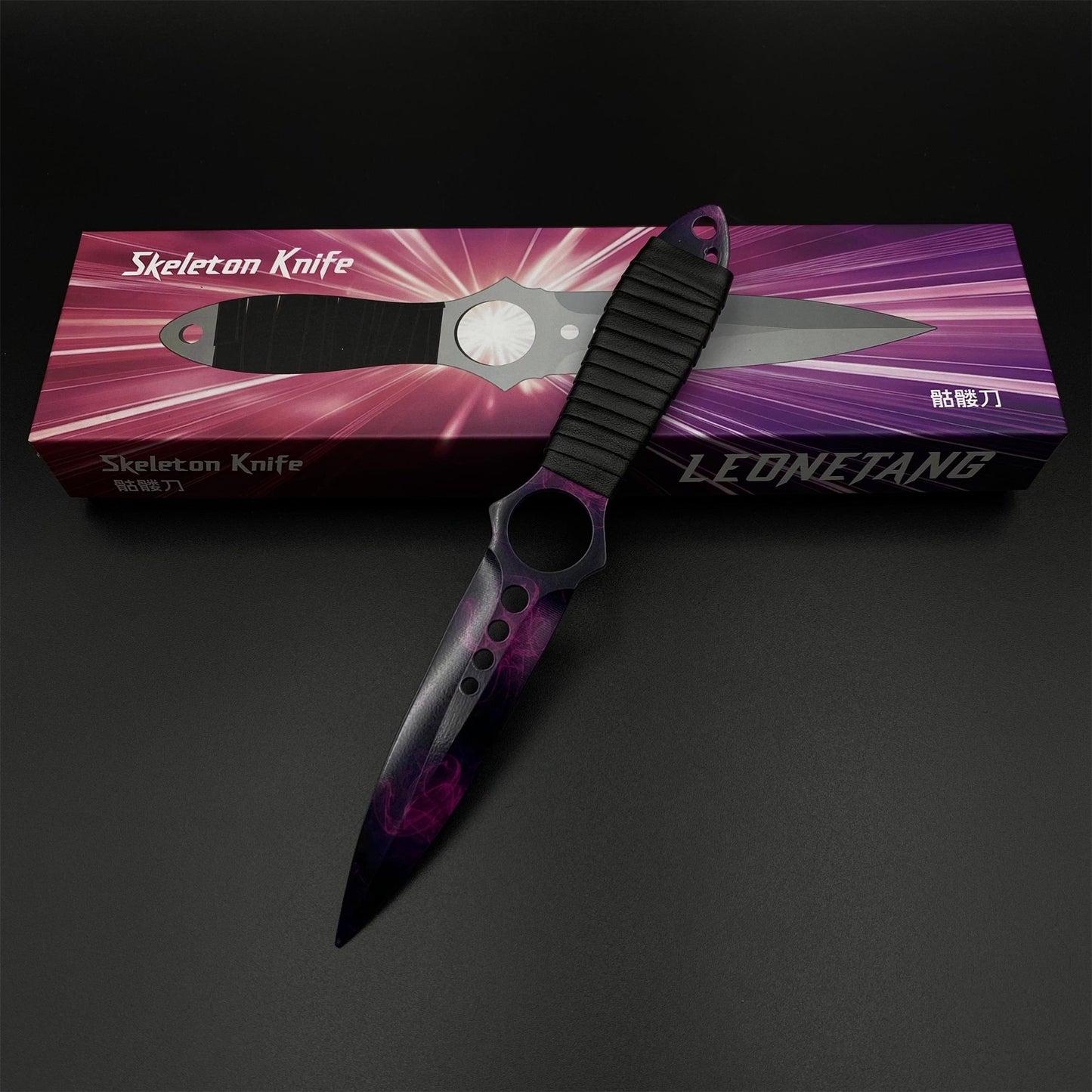 420 Steel Replica CS2 Skeleton Knife Doppler Dull Blade For Game Collection