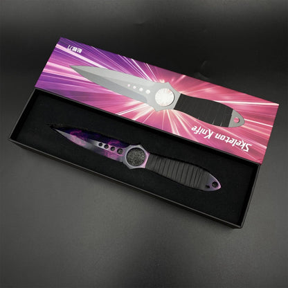 420 Steel Replica CS2 Skeleton Knife Doppler Dull Blade For Game Collection