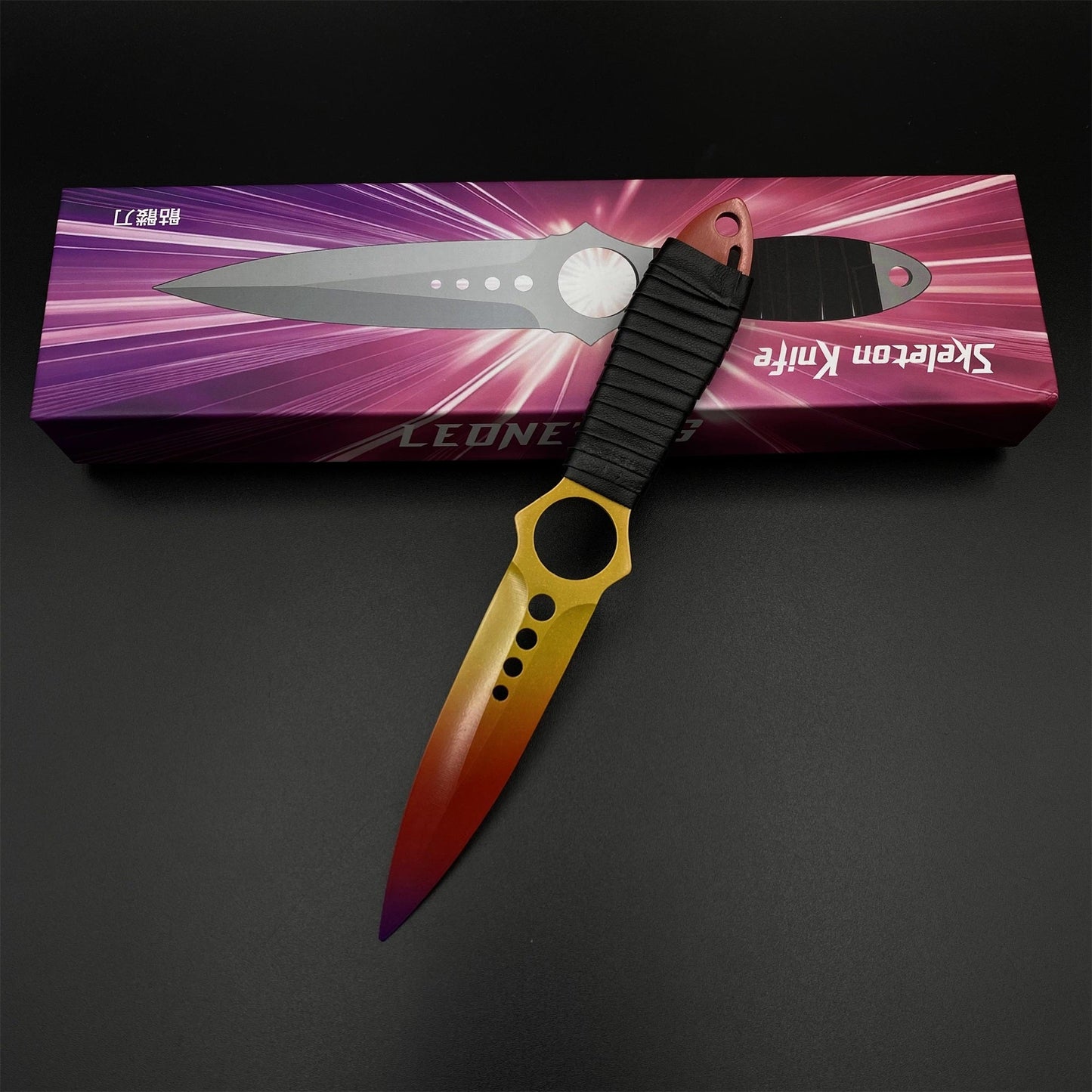 420 Stainless Steel Replica CS2 Fade Skin Skeleton Knife Blunt Blade 22CM/8.7"