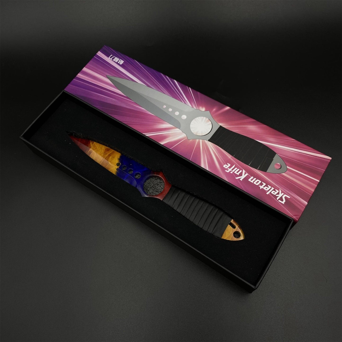 CS2 Skeleton Knife Marble Fade Dull Blade Replica 420 Steel For Game Collection