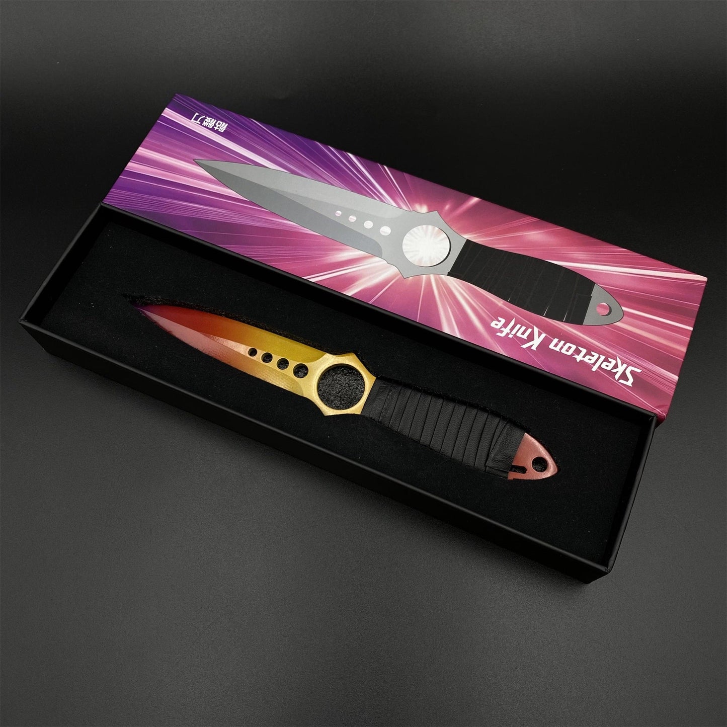 420 Stainless Steel Replica CS2 Fade Skin Skeleton Knife Blunt Blade 22CM/8.7"