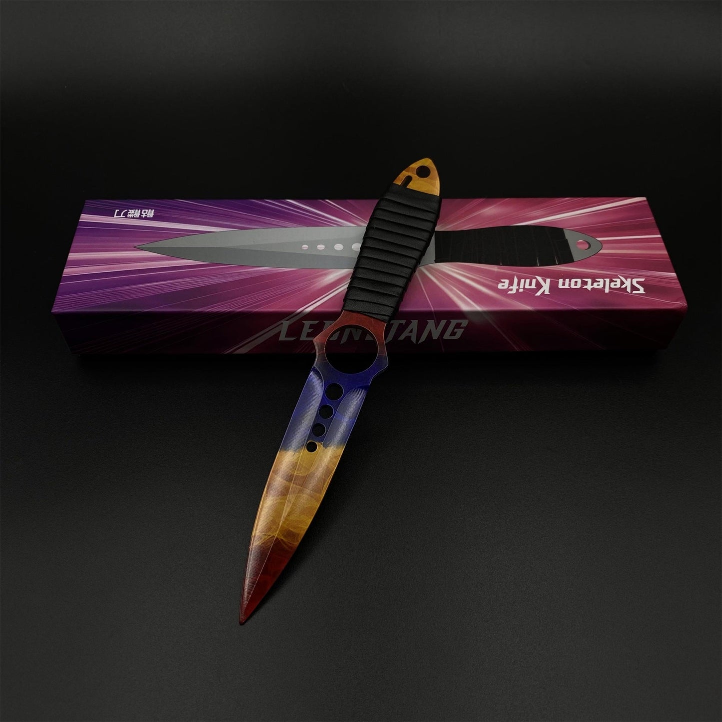 CS2 Skeleton Knife Marble Fade Dull Blade Replica 420 Steel For Game Collection