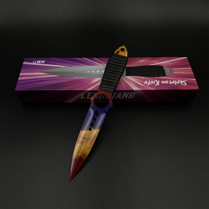 CS2 Skeleton Knife Marble Fade Dull Blade Replica 420 Steel For Game Collection