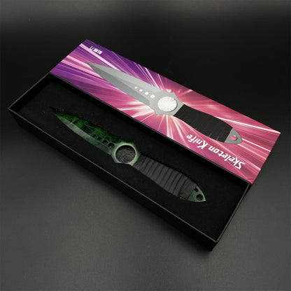 CS2 Skeleton Knife Doppler Emerald Dull Blade Replica 420 Steel For Game Collection