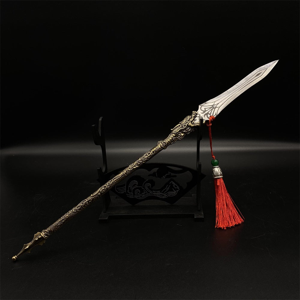 Hand-Forged Tiny Spear ZhaoYun Brass Handle Dragon Spike Miniature