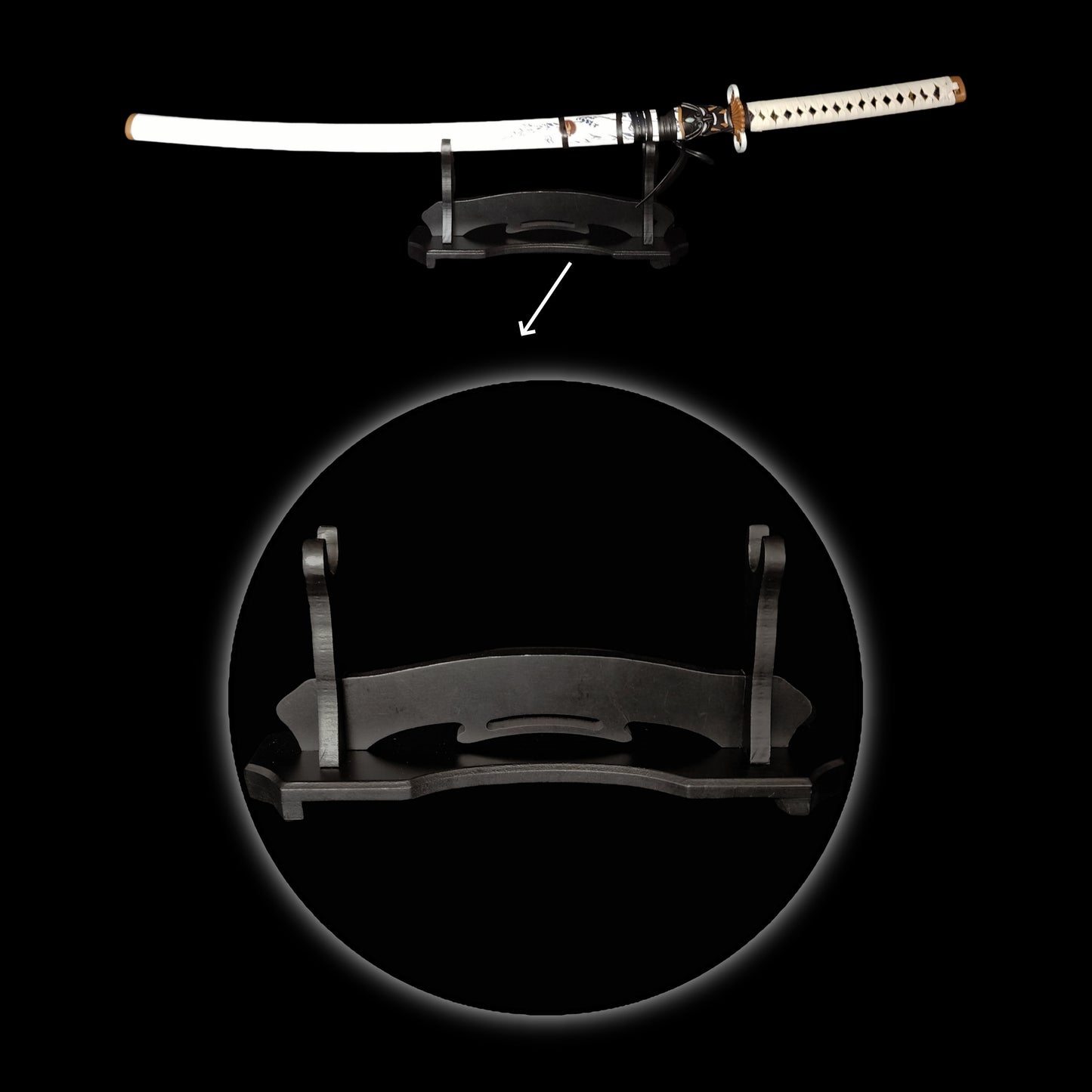 Life-Size Sword Katana Wooden Display Stand