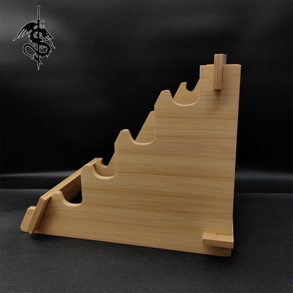 Game Props Handmade Bamboo Wood 4-layer Display Holder