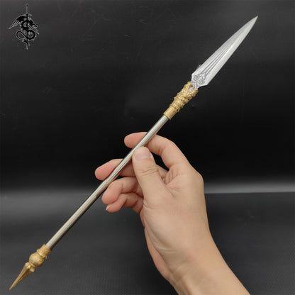 Hand-Forged Steel Long-Handle 14'' Tiny Spear 4 In 1 Pack With Stand