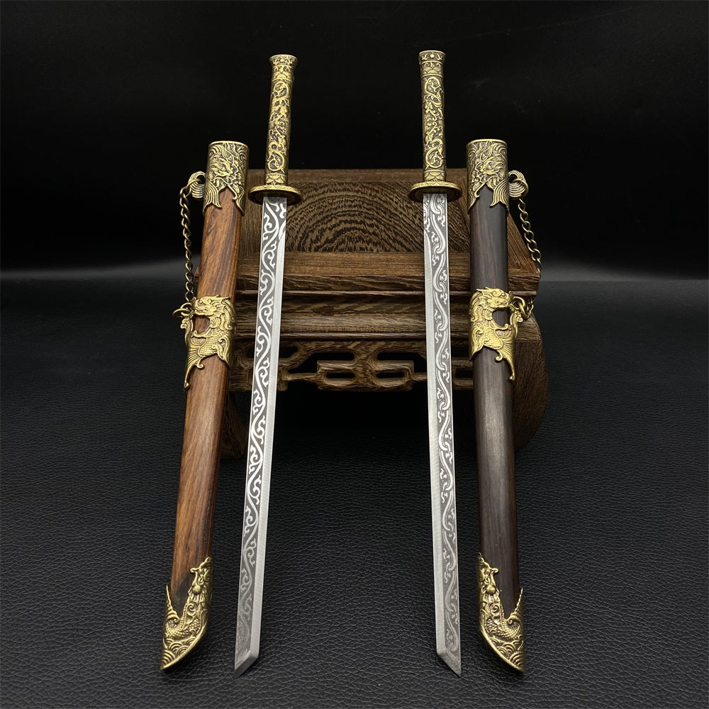 3 Inch Sword Mini Weapon Longquan Copper Sword Classic Ornament Tiny Sword – Miniwarrior