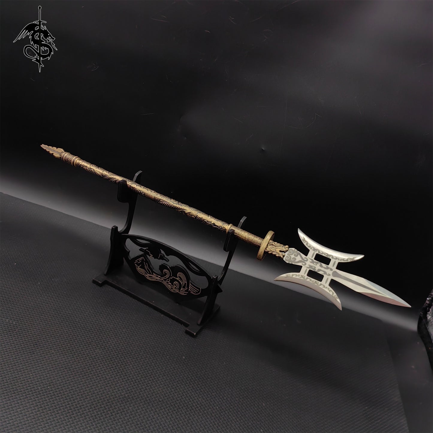 Hand-Forged Miniature Ancient Brass Long Handle Weapon 5 In 1 Pack