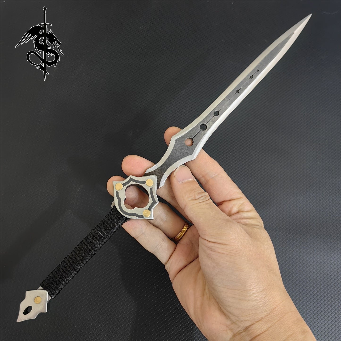 Handmade Steel Atlantis Trident Ebony Axe Infinity Sword Collection