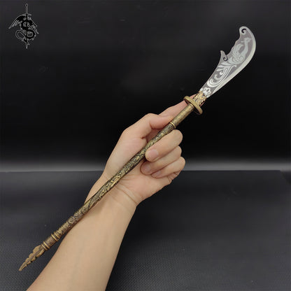 Hand-Forged Miniature Ancient Brass Long Handle Weapon 5 In 1 Pack