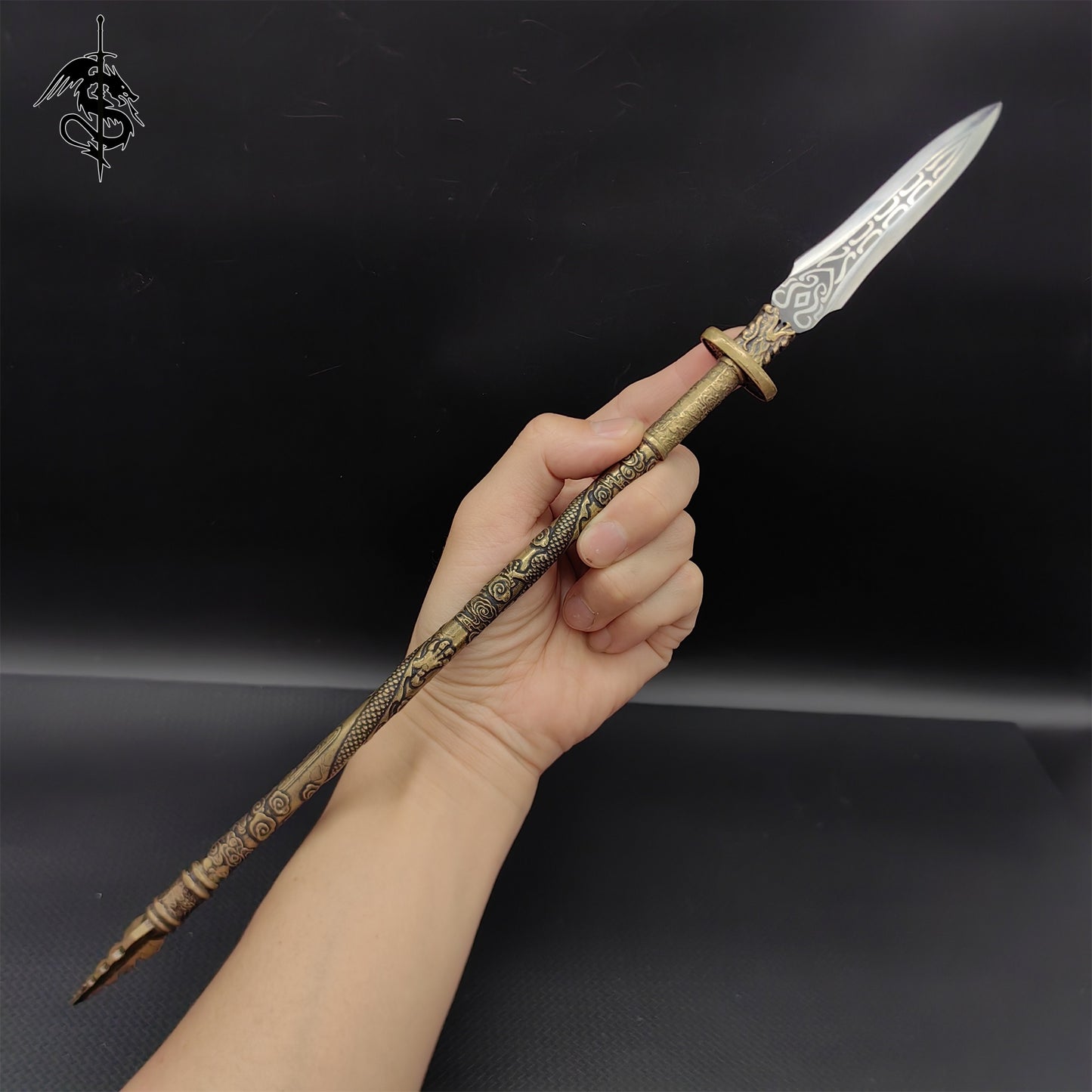 Hand-Forged Miniature Ancient Brass Long Handle Weapon 5 In 1 Pack