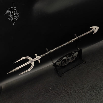 Handmade Steel Atlantis Trident Ebony Axe Infinity Sword Collection