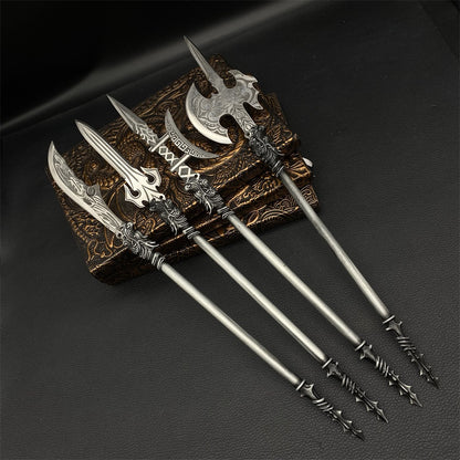 Hand-Forged One-Sixth Dragon Handle Halberd Axe Spear Great Sword 4 in 1 Pack