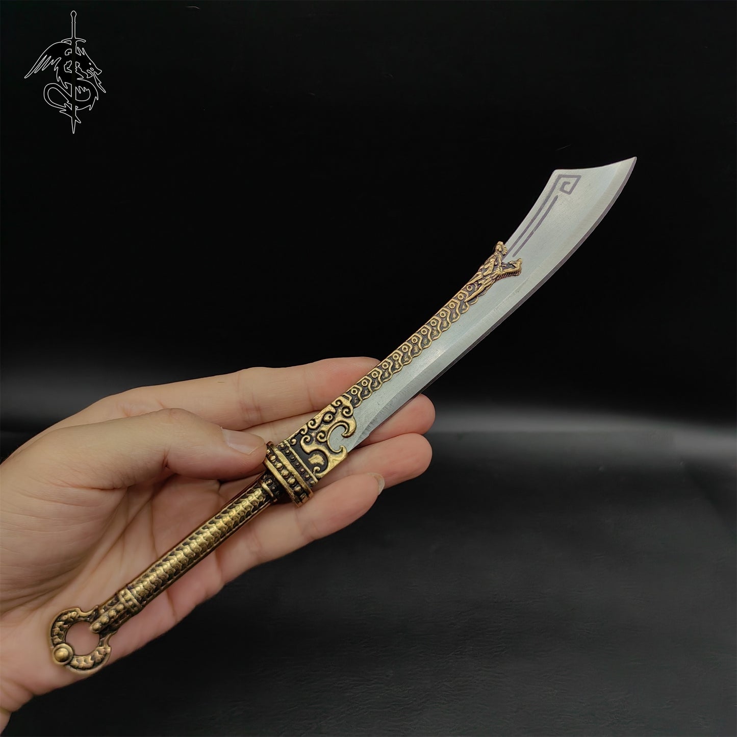 Hand-Forged Miniature Ancient Brass Greatsword Tea Knife 3 In 1 Pack