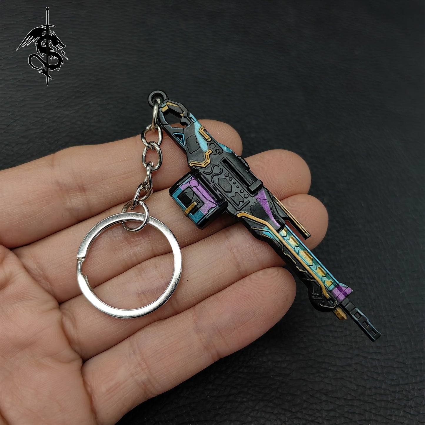 Metal Vandal Gun Pendant Keychain 