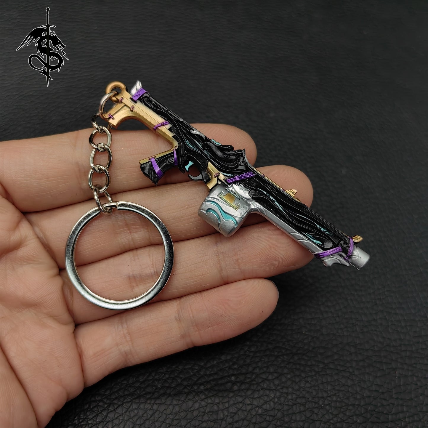 Metal Vandal Gun Pendant Keychain 