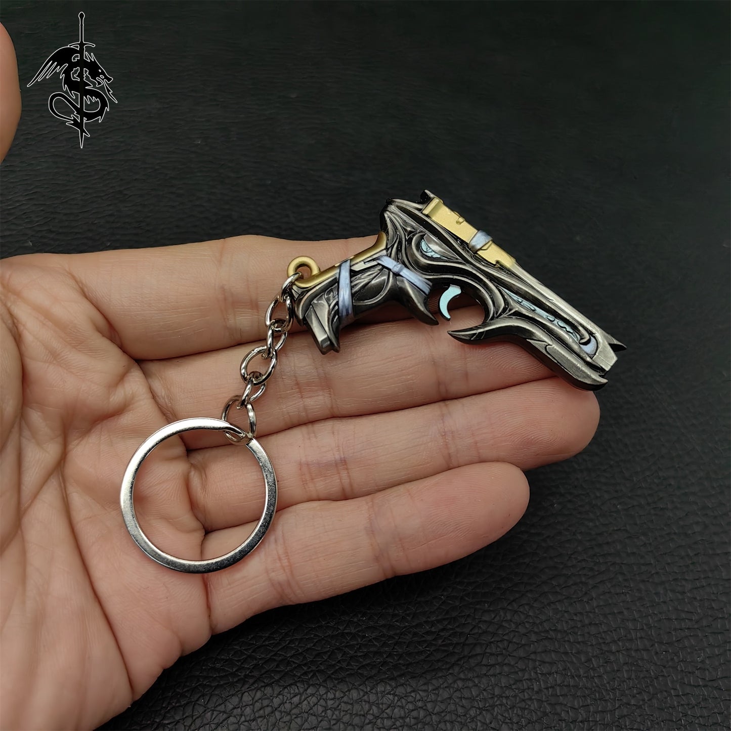 Metal Vandal Gun Pendant Keychain 