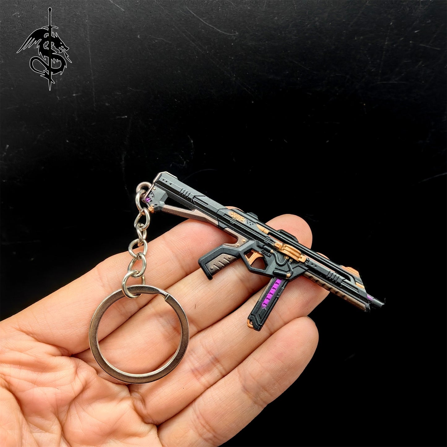 Metal Vandal Gun Pendant Keychain 