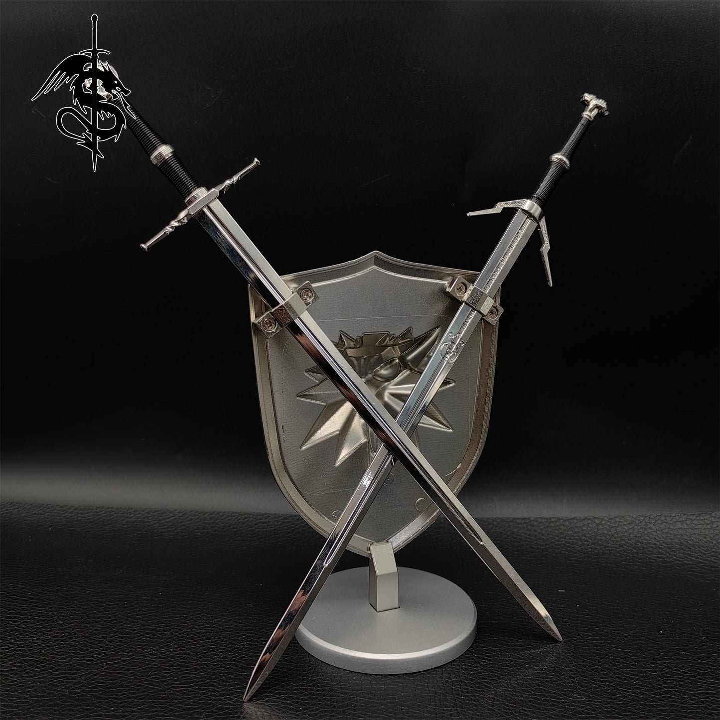 Geralt Sword Metal Miniature Griffin Silver Steel Sword 