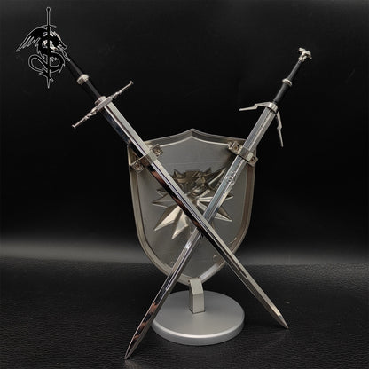 Geralt Sword Metal Miniature Griffin Silver Steel Sword 