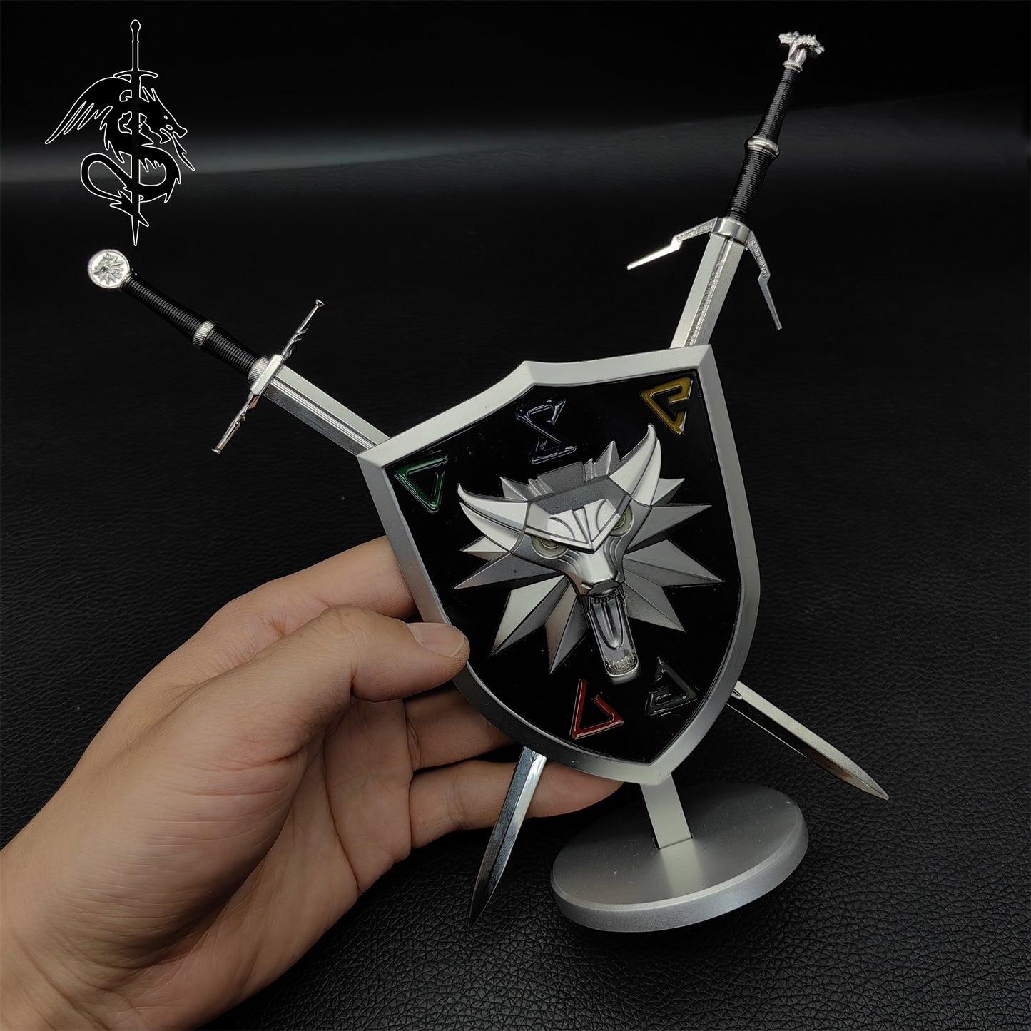 Geralt Sword Metal Miniature Griffin Silver Steel Sword 