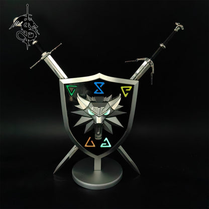 Geralt Wolf School Shield & 2 Swords USA Stock