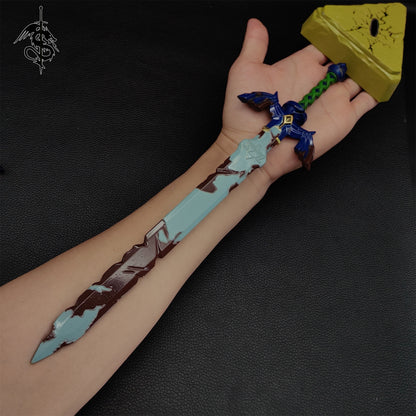 Mini Gnarly Sword Alloy 11''Link Master Sword With Metal Stand