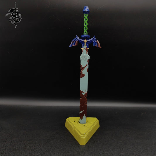 Mini Gnarly Sword Alloy 11''Link Master Sword With Metal Stand