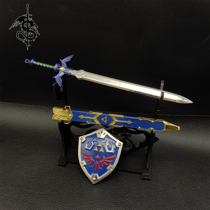 Link's Weapons Metal Swords Shield Trident Bow Collection Display