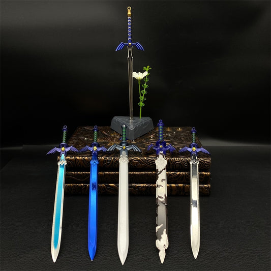 Metal Link Tiny Sword With Stand Weapon 6 In 1 Pack