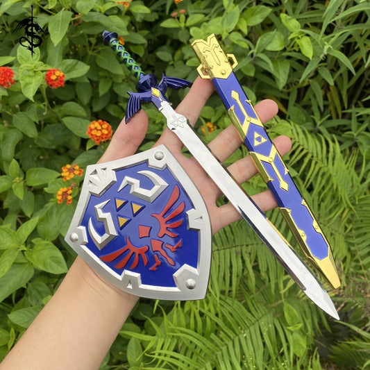 Hylian Shield Alloy 11''Link Master Sword Miniature 2 In 1 Pack