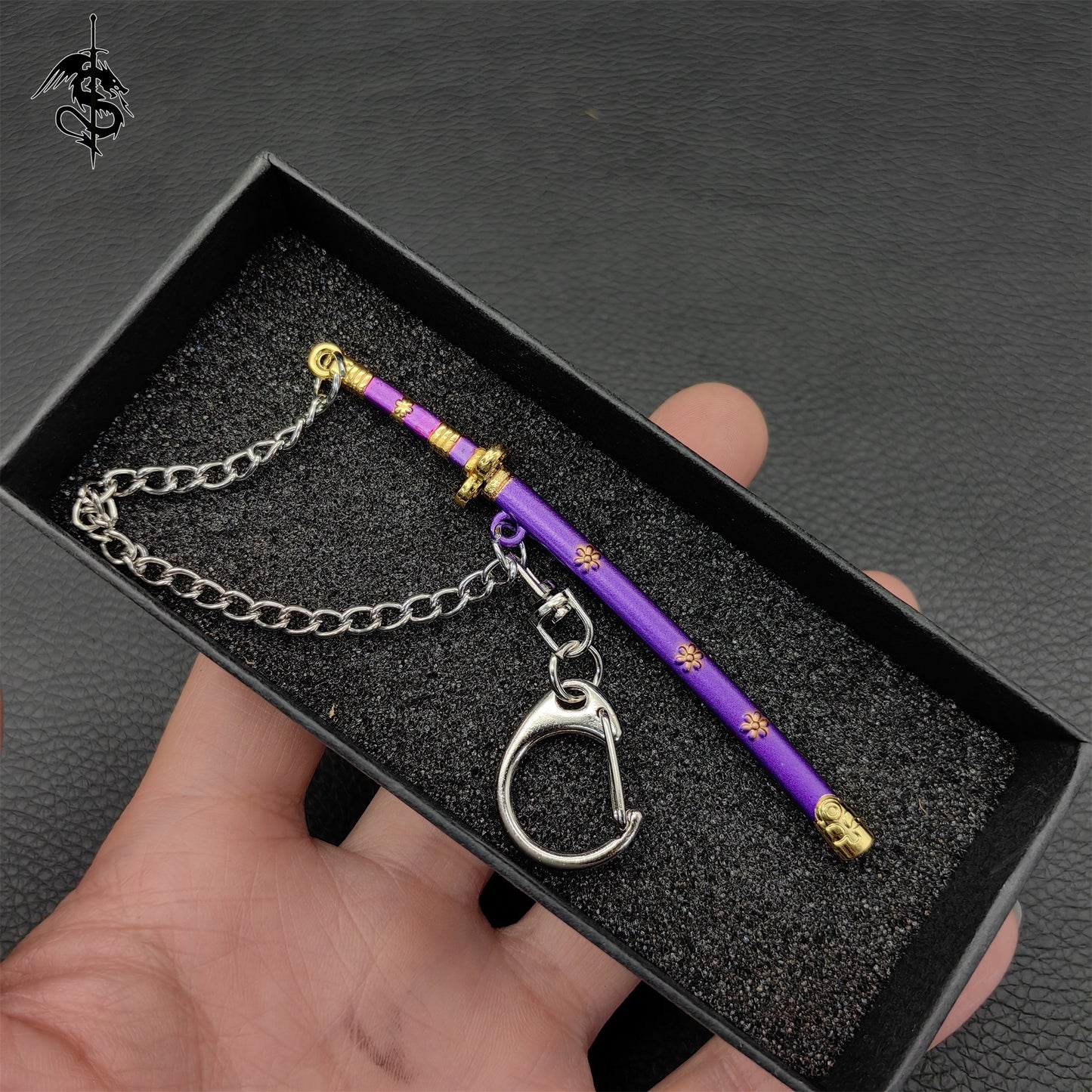 Mini Katana Keychain Tiny Metal 1:12 Figure Sword 5 In 1 Gift Box